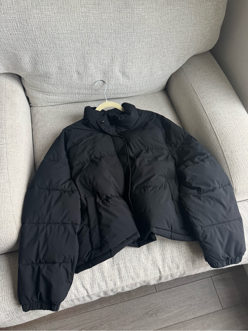 Calvin Klein Black Water Resistant Cropped Puffer Jacket